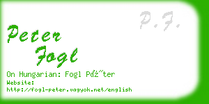 peter fogl business card